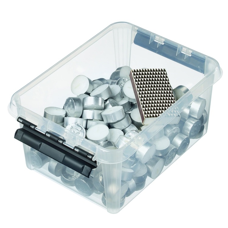 Plastkasse SmartStore™ Classic 10 transparent - 8 ltr. med låg 34x25x16 cm - (10 stk.)