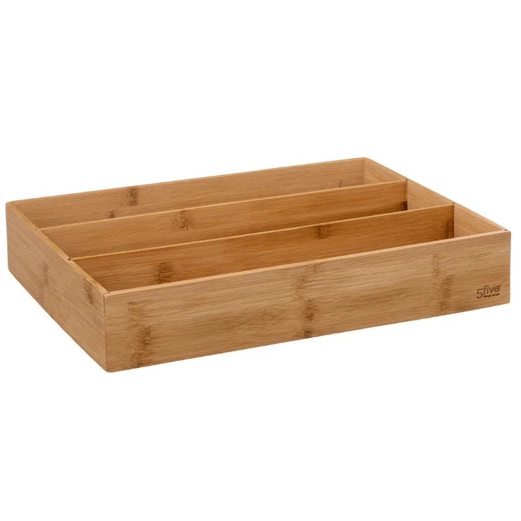 Skuffekasse af bambus (5 størrelser) Natur Træ 28cm x 38cm x 7cm - Natur - 28cm x 38cm x 7cm - Adeline