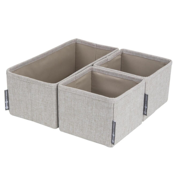 Skuffeinddeler (sæt med 3 stk.) - Beige - 29cm x 29cm x 11cm - Carrie