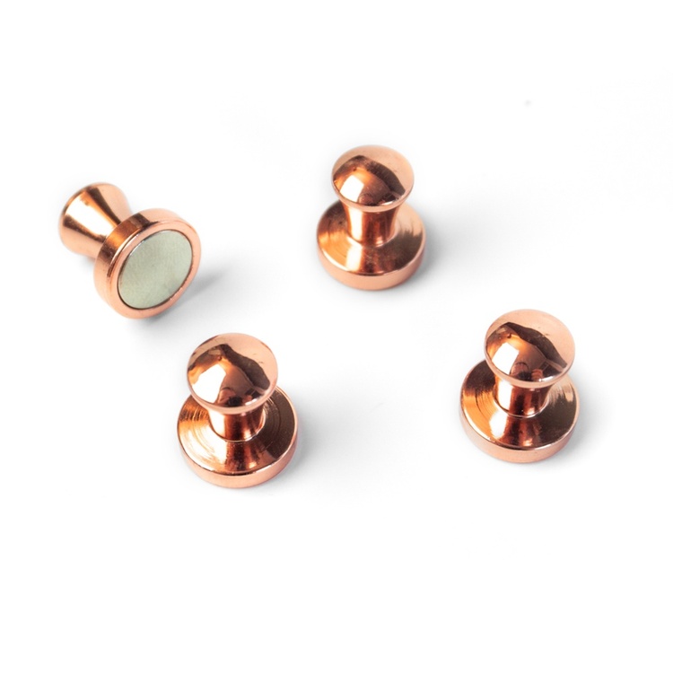 Magnet med knop 4-pak, Kobber