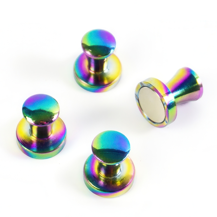 Magnet med knop 4-pak, Metallic