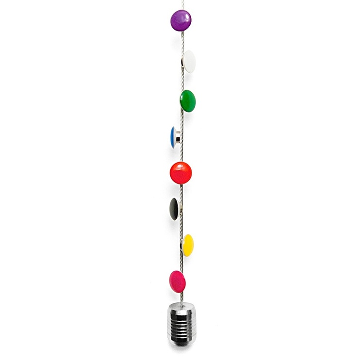 Magnetisk fotoophæng med vægt og 8 farverige magneter 150 cm