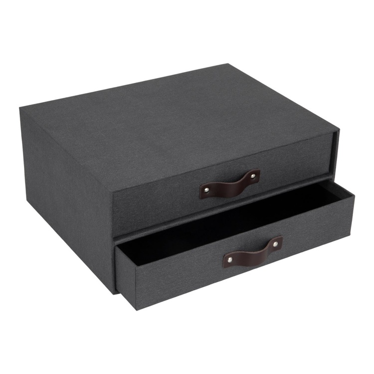 Minikommode med 2 skuffer, Birger canvas, Bigso, Sort