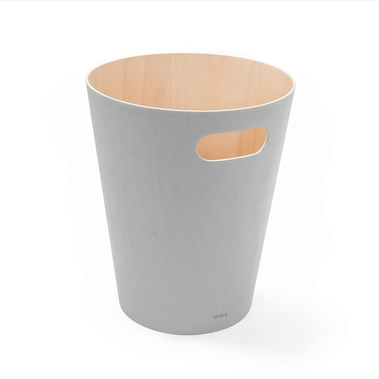 Papirkurv i træ 7,5L, Umbra, Lysegrå
