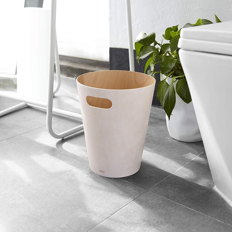 Papirkurv i træ 7,5L, Umbra, Hvid