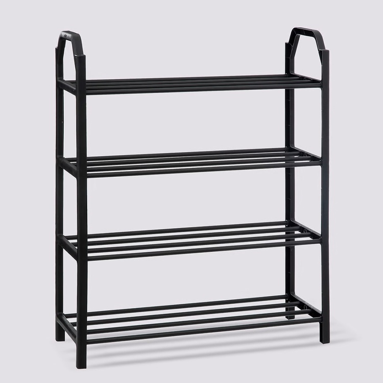 Skoreol af letvægtsmetal og plast - Sort - 49,5cm x 18,5cm x 64cm - Elora