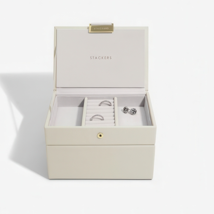 Smykkeskrin i 2 etager, Mini, Stackers, Beige