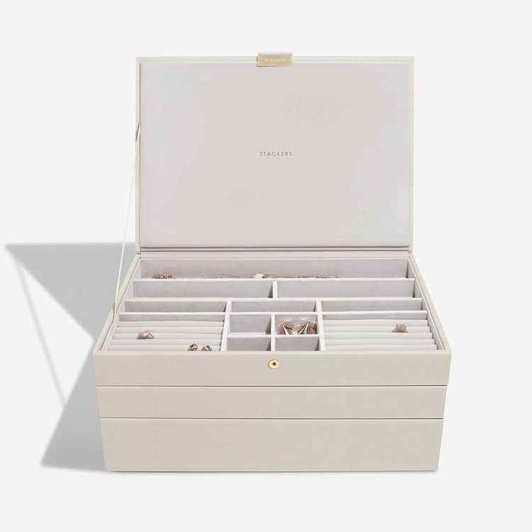Smykkeskrin 3 etager, Supersize, Stackers, Beige