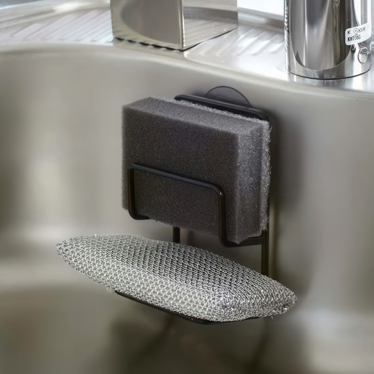 Svampeholder med sugekop, TOWER DOUBLE SPONGE HOLDER, 7,5 x 6,3 x H 12