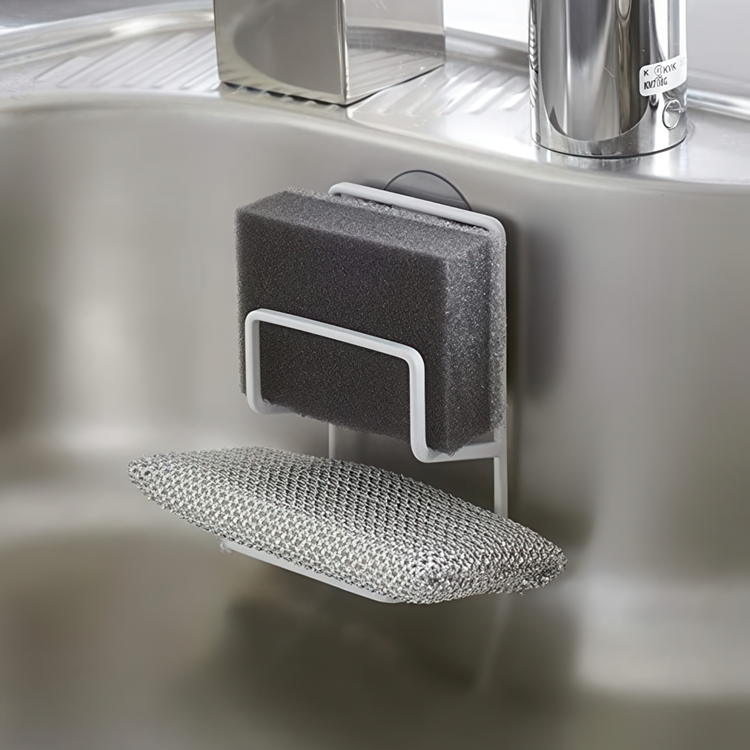 Svampeholder med sugekop, TOWER DOUBLE SPONGE HOLDER, 7,5 x 6,3 x H 12