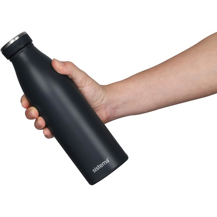 Sistema 500ml Stainless Steel Bottle Black - Termoflaske
