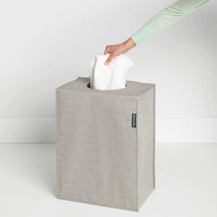 Smart vasketøjskurv med bærehåndtag 55L, Brabantia, Lysegrå billede