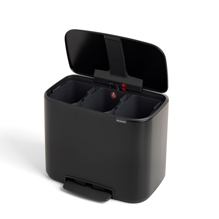 Affaldssorteringsstation med 3 rum, Brabantia, Sort