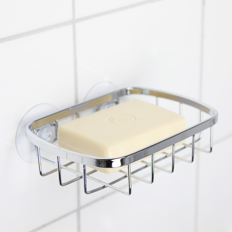 Sæbeskål i rustfrit stål med sugekop