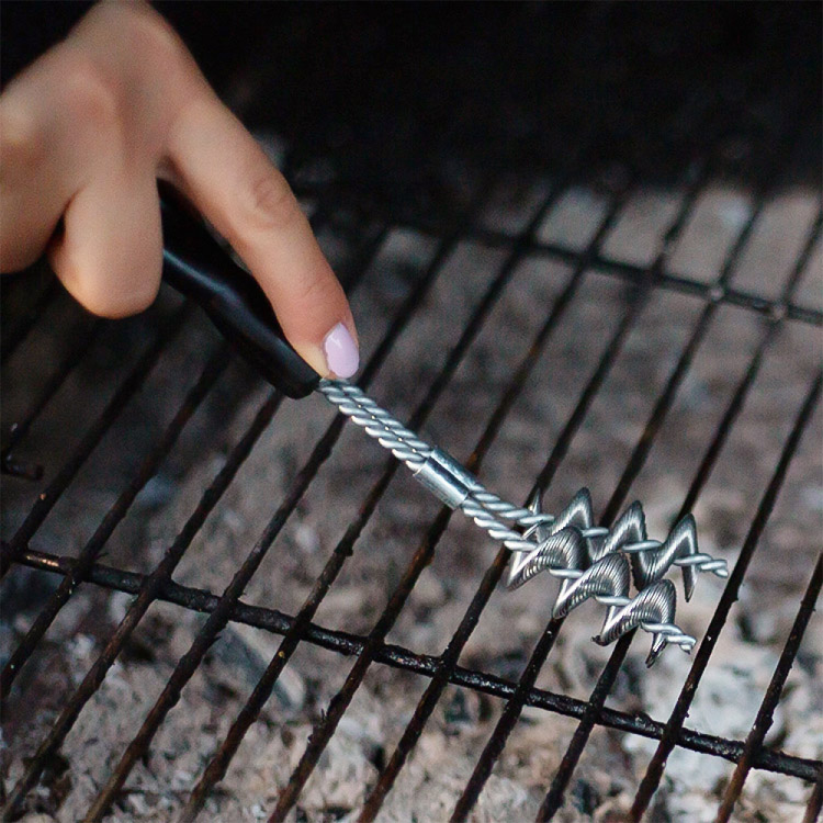 Lille grillbørste i rustfrit stål