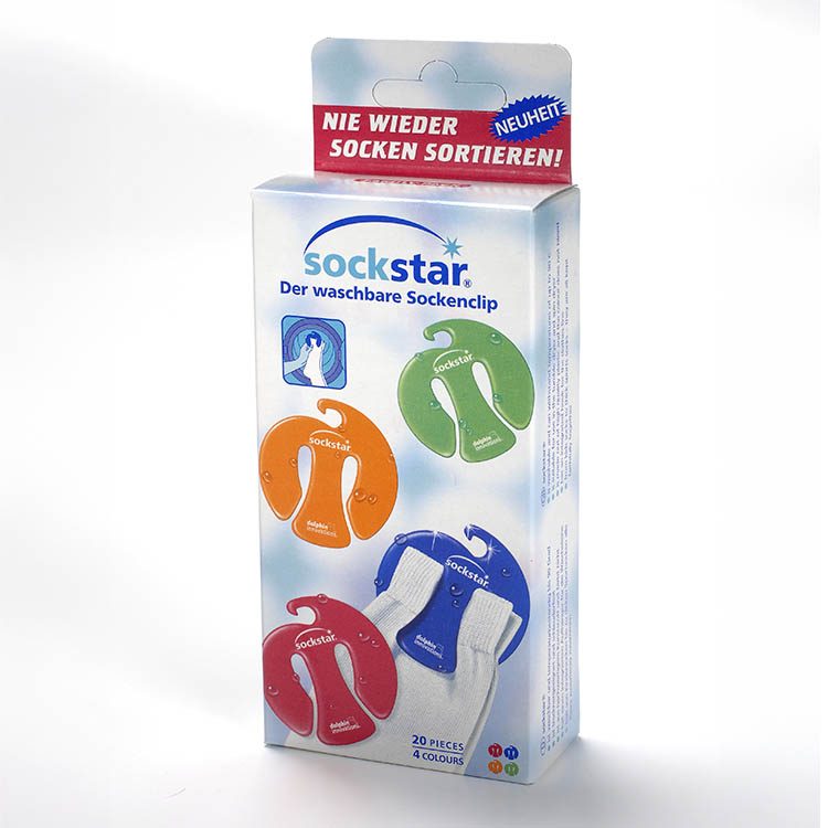 Strømpeklemmer Sockstar 20-pak