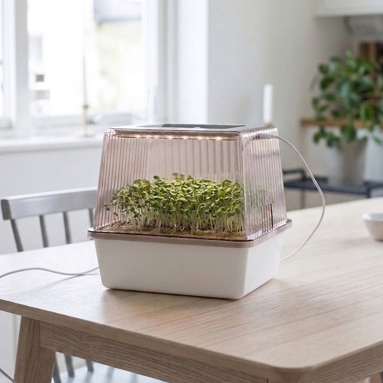 Minidrivhus med belysning