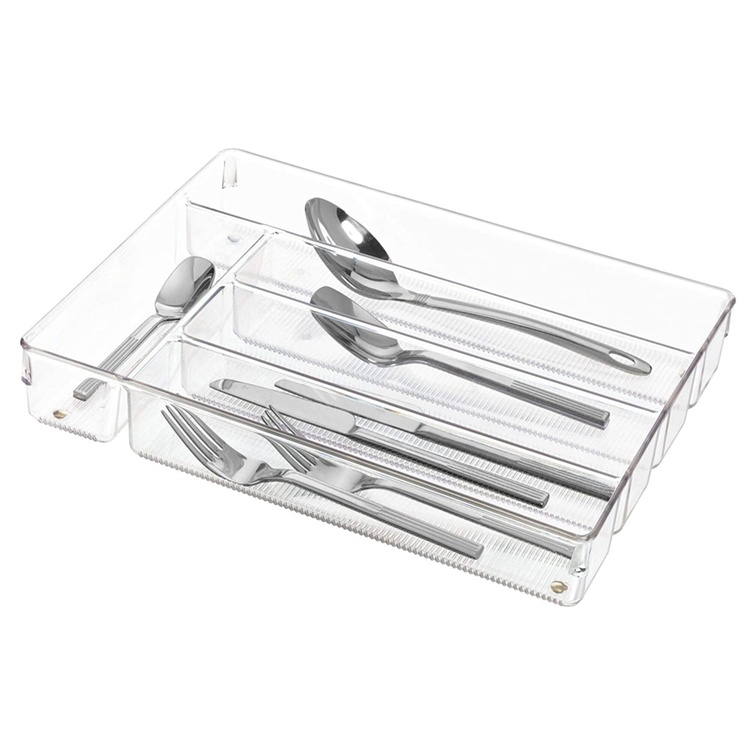 Transparent bestikbakke med 5 rum