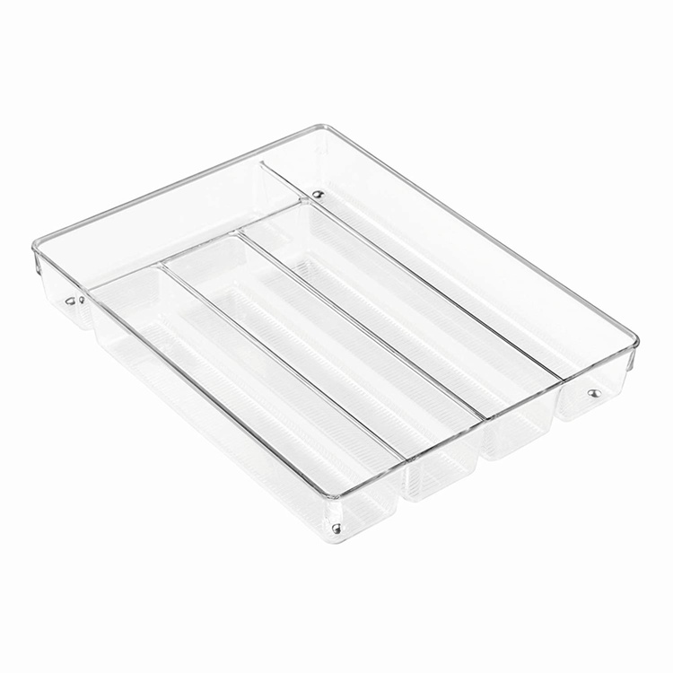 Transparent bestikbakke med 5 rum