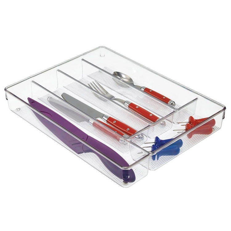 Transparent bestikbakke med 5 rum