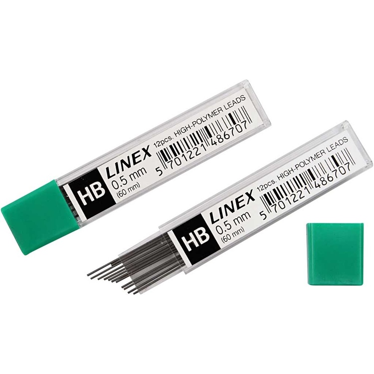 Blyantsstifter, LINEX HB 0,5 mm, Grå