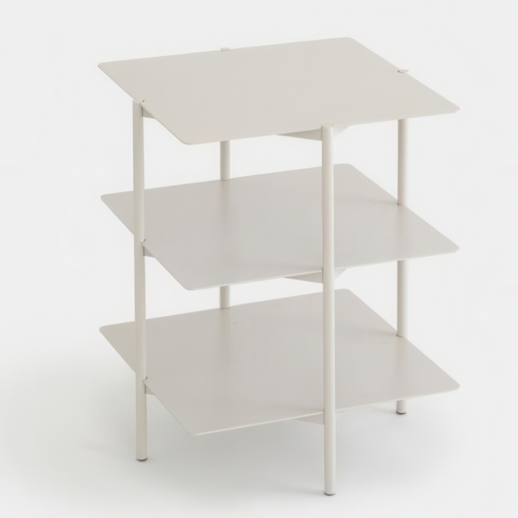 Bord med opbevaring, metal, UMBRA TIER SIDE TABLE, 42 x 42 x H 54 cm, grå