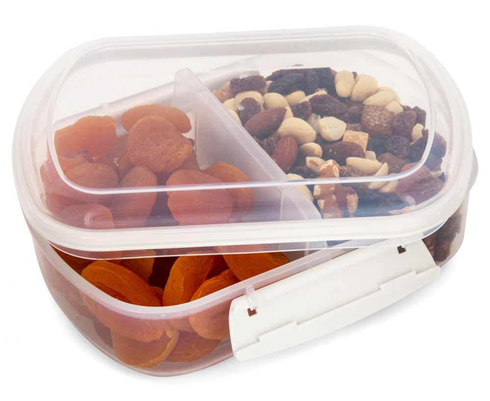 Todelt opbevaringsboks 0,63 L, Sistema, transparent