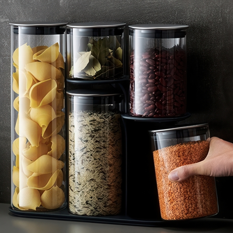 Opbevaringsglas med stativ 5 dele, Joseph Joseph