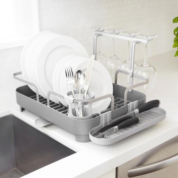 Opvaskestativ med vinglasholder, HOLSTER DISH RACK, 42 x 34,5 x H15 cm, Umbra