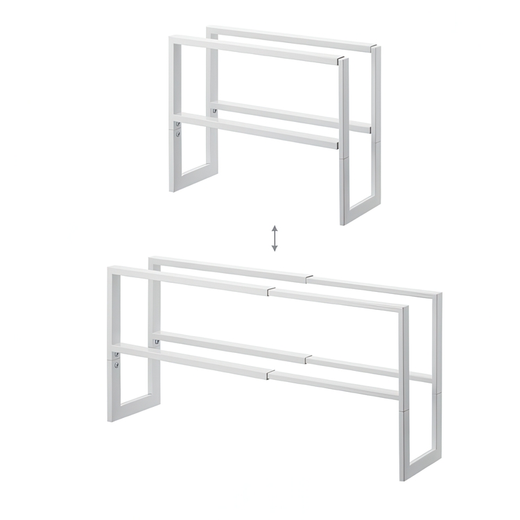 Udtrækkelig skohylde, 38-70 cm, Yamazaki