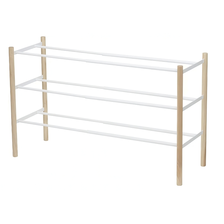 Udtrækkelig skohylde i træ og metal, 41-70 cm, Yamazaki
