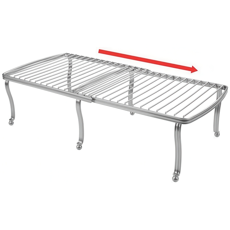 Udtrækkelig indsatshylde i metal, 32-58 cm