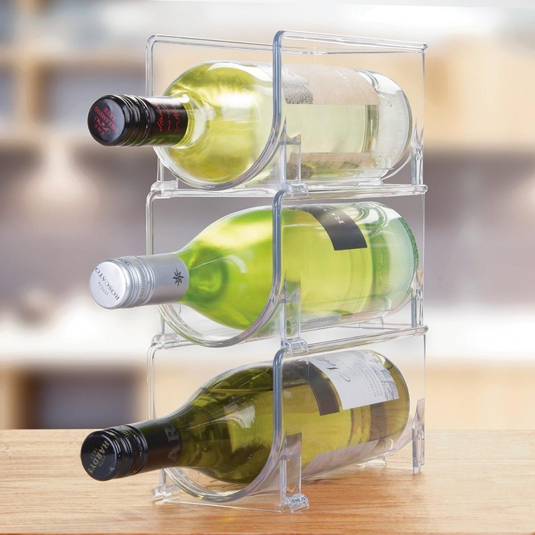 Flaskestativ, Stabelbart, RPET WINE & DRINK RACK, 10 x 20 x H 10 cm, Transparent