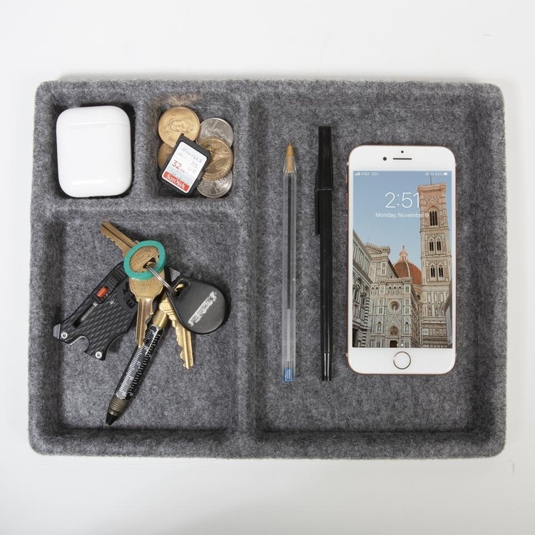 Opbevaringsbakke i filt, 28,6x20x2 cm