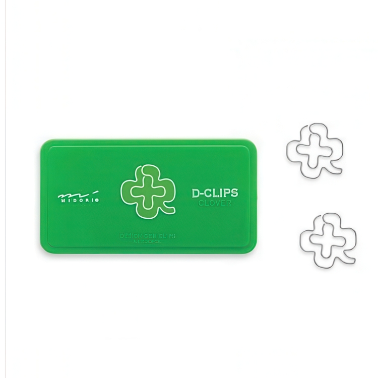 Clips, firkløver, 30 stk., D-CLIPS CLOVER, grøn / sølv