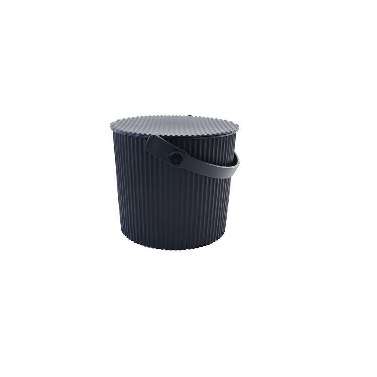 Spand med låg 8L, Omnioutil, Sort