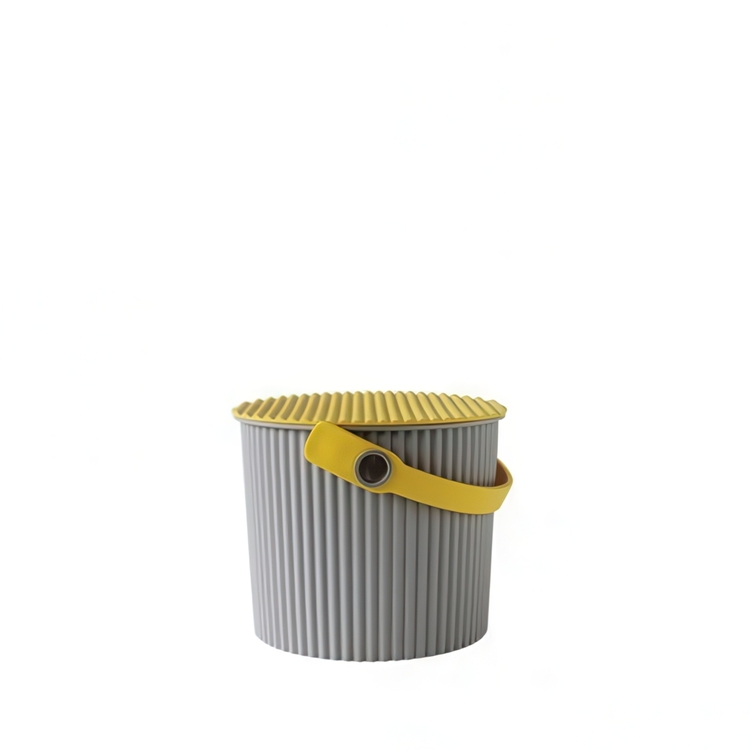 Spand med låg 4L, Omnioutil, Grå/Gul