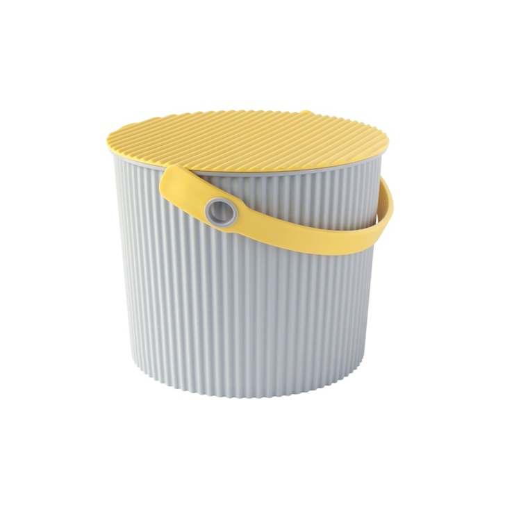Spand med låg 8L, Omnioutil, Grå/Gul