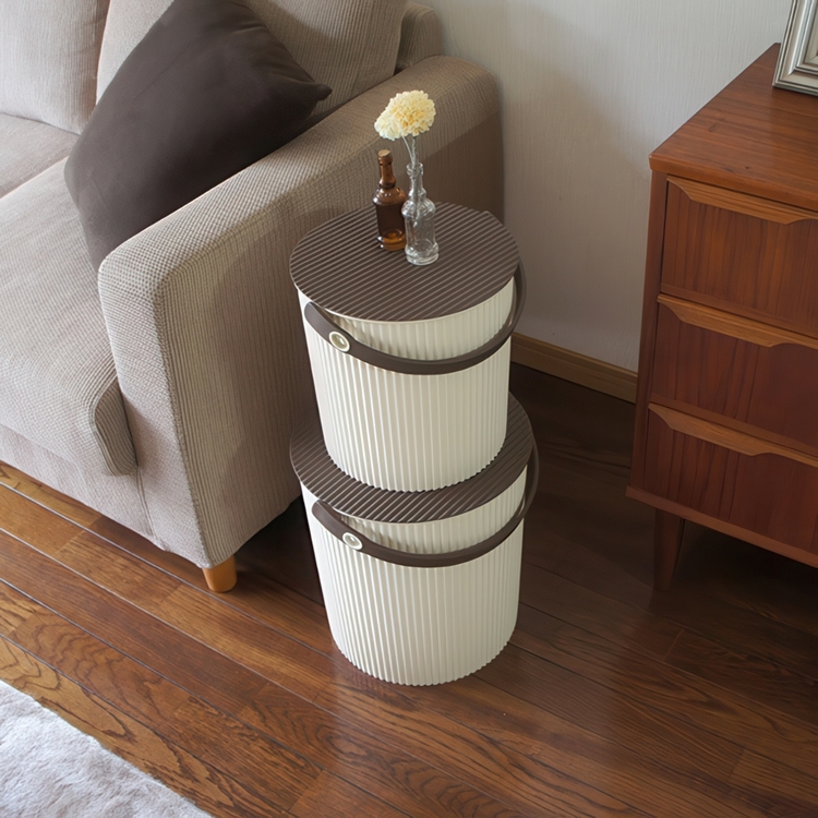 Spand med låg 20L, Omnioutil, Beige/Brun