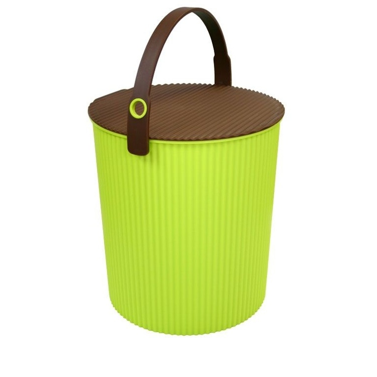 Spand med låg 20L, Omnioutil, Grøn/Brun