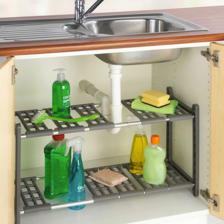 Justerbar opbevaringshylde under vask, 45-80 cm