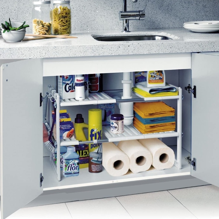 Justerbar opbevaringshylde under vask, 41-70 cm