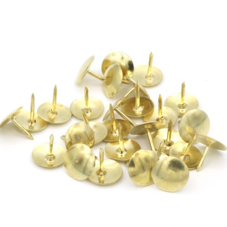 Tegnestifter, 100 stk., THUMB TACKS, Ø 9,5 mm, Guld