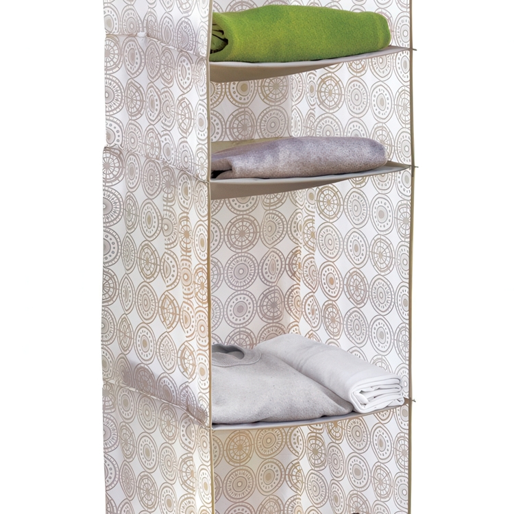 Hængende garderobe 4 rum, hvid/beige