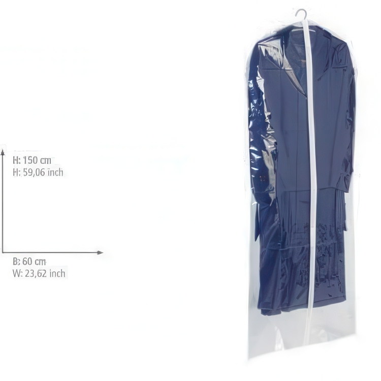 Transparent tøjpose, 150 cm