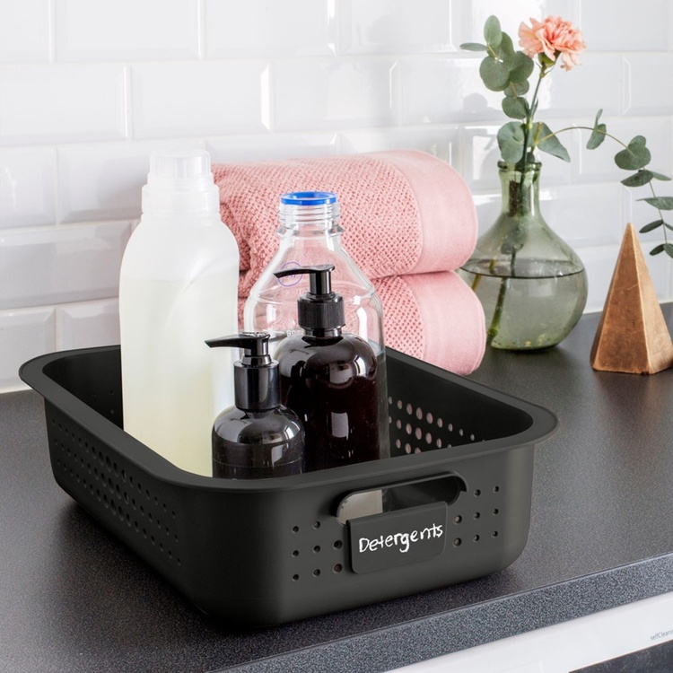 Opbevaringskurv i genbrugsplast 6L, SmartStore, Grå