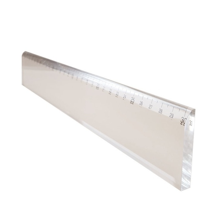 Lineal i kraftig akryl, CRISTAL CLEAR, 30 cm, Klar