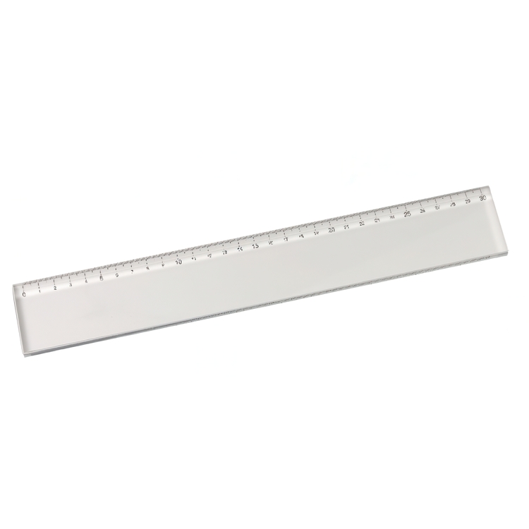Lineal i kraftig akryl, CRISTAL CLEAR, 30 cm, Klar