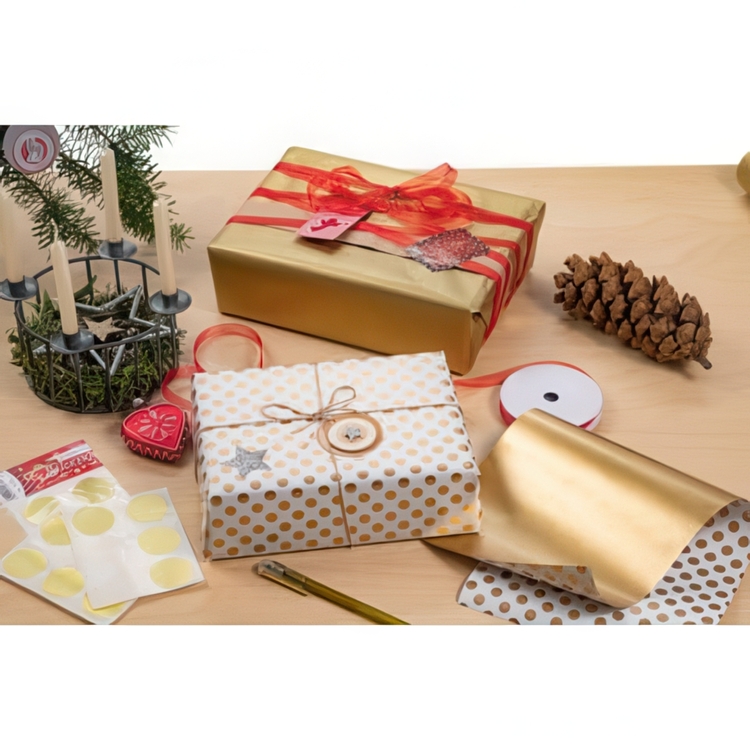 Luksuriøse gavemærker med julemotiv, 4 stk., 3D CHRISTMAS GIFT TAGS, Ø 5 cm