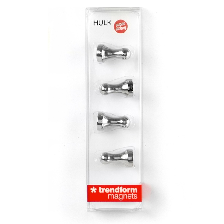 Timeglasformet magnet 4-pak, Sølv